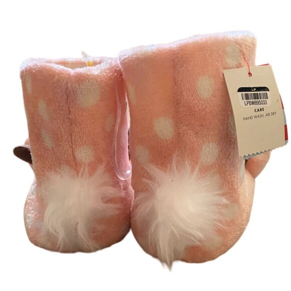 Cat & Jack Kids Deer Slipper Boots/Slippers-Pink-Size 4T/5T-NWT - Picture 3 of 5